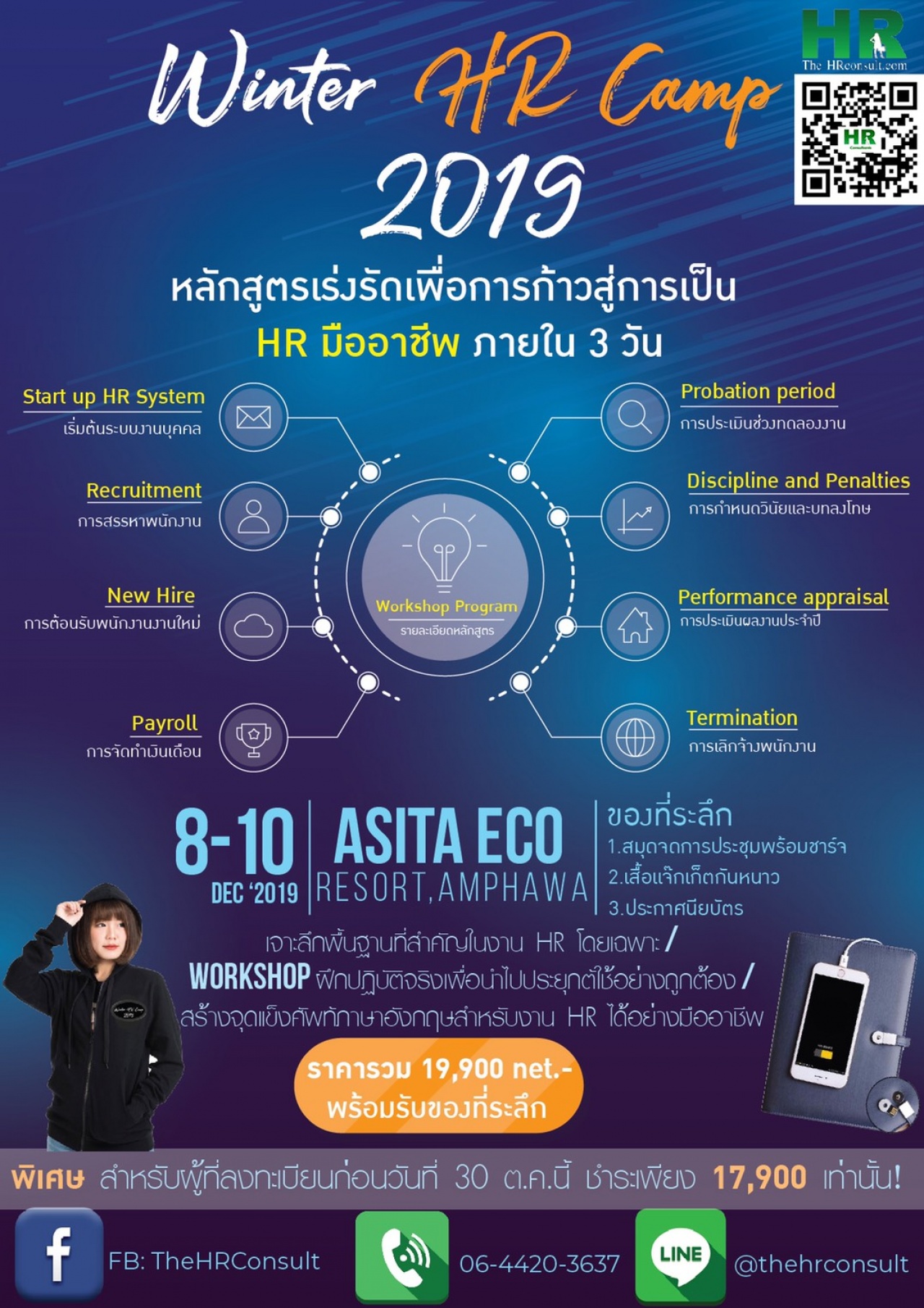 Winter HR Camp 2019  8-10 Dec, 2019   หลักสูตรเร่งรัดเพื่อการก้าวสู่การเป็น HR มืออาชีพ ภายใน 3 วัน !!