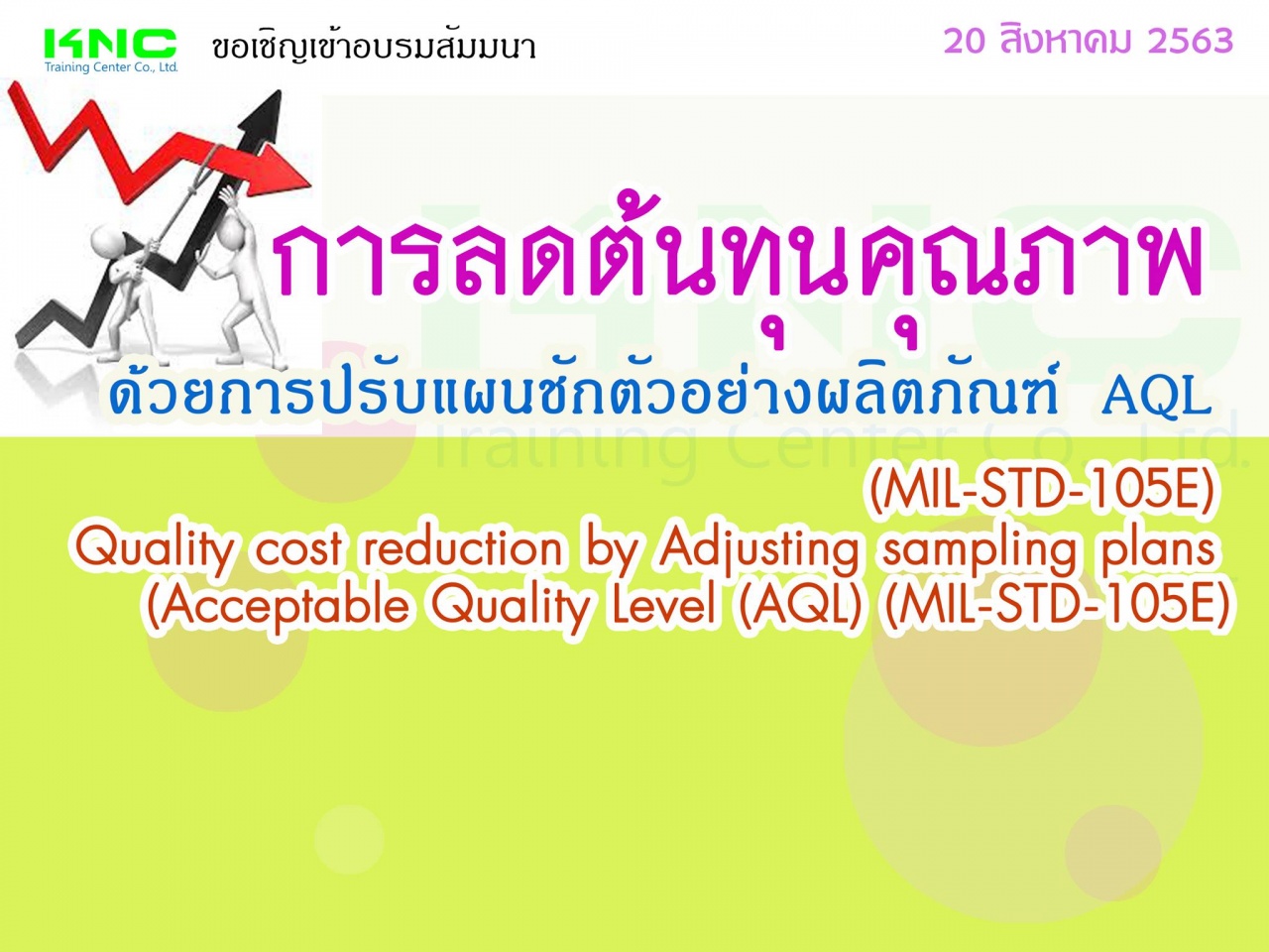 การลดต้นทุนคุณภาพด้วยการปรับแผนชักตัวอย่างผลิตภัณฑ์ AQL (MIL-STD-105E)