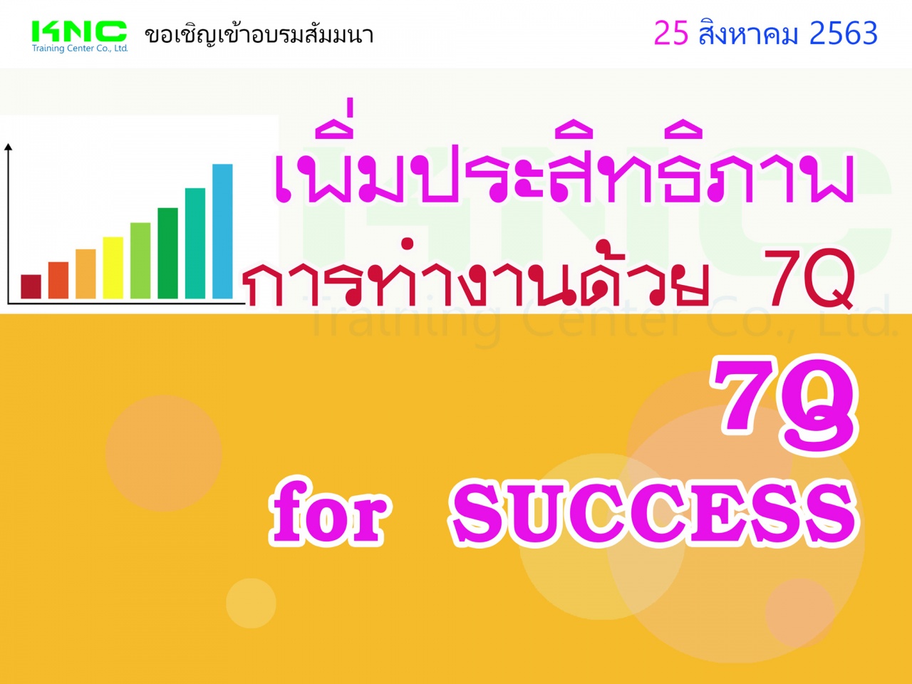 เพิ่มประสิทธิภาพการทำงานด้วย 7Q (7Q for SUCCESS)