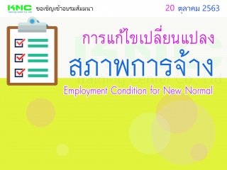 การแก้ไขเปลี่ยนแปลงสภาพการจ้าง (Employment Conditi...