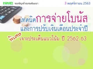 เทคนิคการจ่ายโบนัสและการปรับเงินเดือนประจำปี...พิเ...