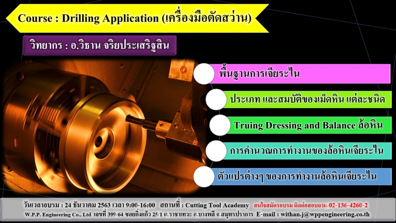 การเลือกใช้ล้อหินในงานเจียระไนเครื่องมือตัด (Selection for Cutting Grinding Wheel)