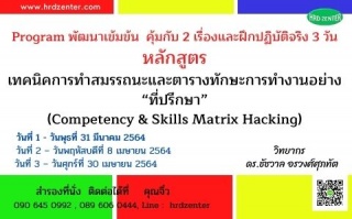 เทคนิคการทำสมรรถนะและตารางทักษะการทำงานอย่าง “ที่ป...