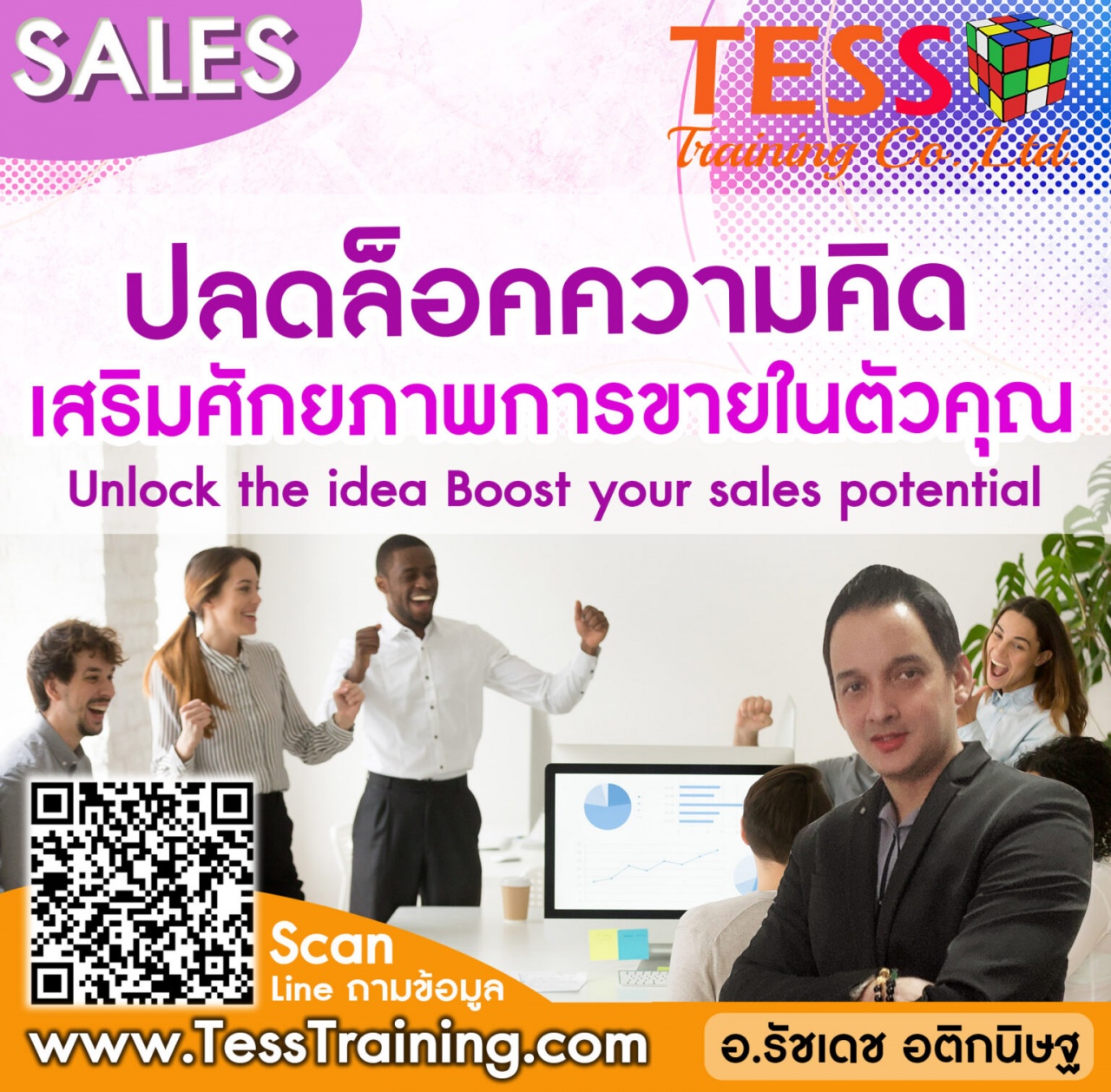 Online Zoom หลักสูตร ปลดล็อคความคิด เสริมศักยภาพการขายในตัวคุณ 14 ส.ค. 64   9.00-12.00น. อ.รัชเดช